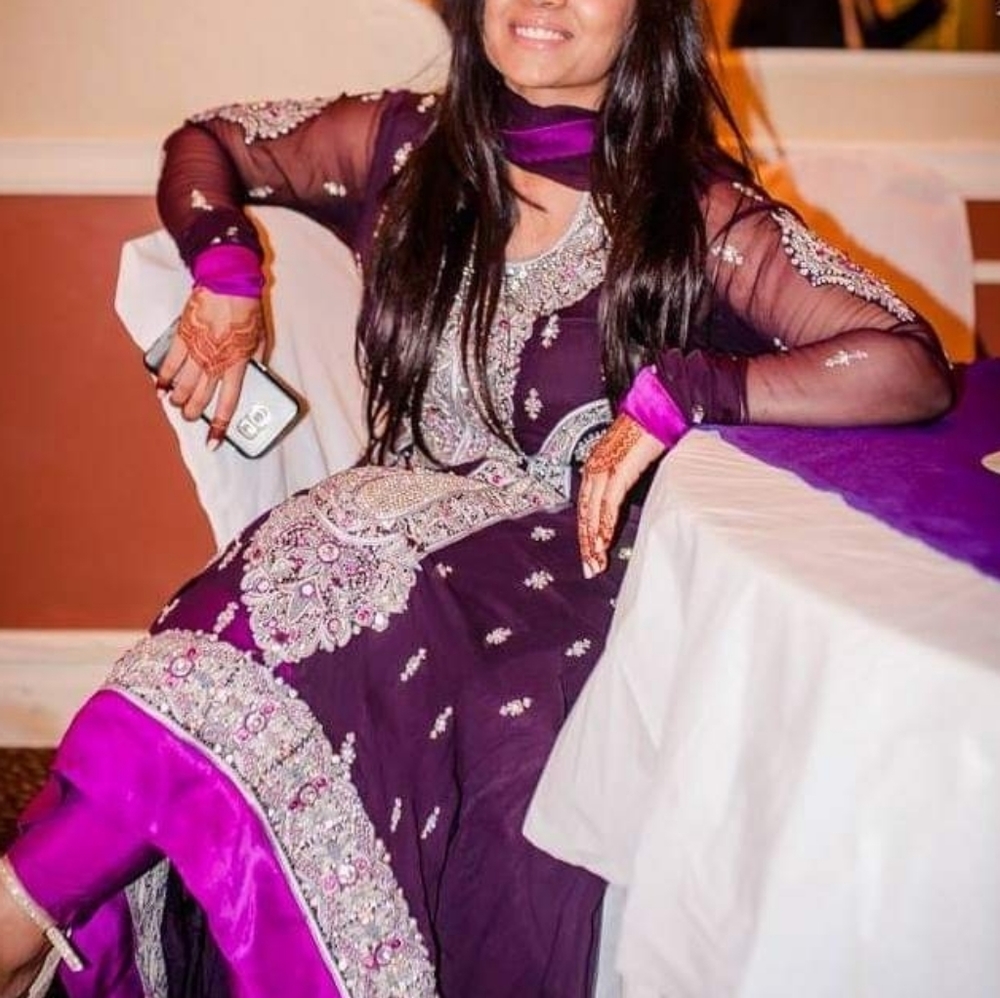 Plum Pakistani Anarkali Suit(3 piece)